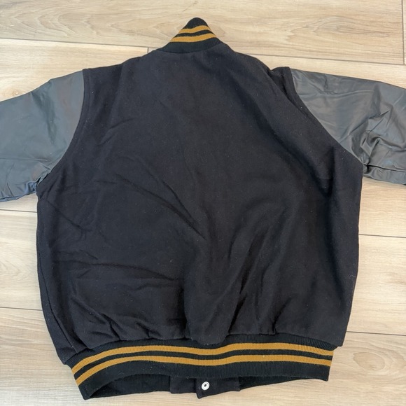 Varsity Athletic Wool Varsity Jacket Black Gold Letterman USA Made Small - Picture 4 of 6
